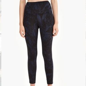 Lole Womens M Coalision Int Mile End Ankle High waist Leggings Black & Blue